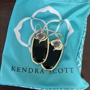 Kendra Scott black detailed earrings.